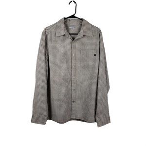 MARMOT Men's Button Up Long Sleeve Shirt Large Single Breasted Pocket Thin Plaid